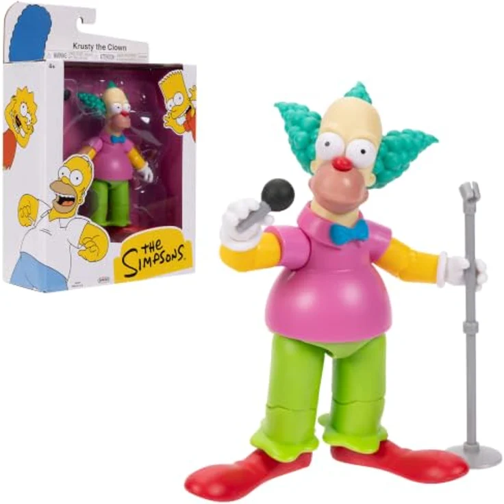 Jakks Pacific Die Simpsons 12,7 cm Krusty Sammel-Actionfigur, detailreiche Figur mit leuchtenden Farben – Bild 1