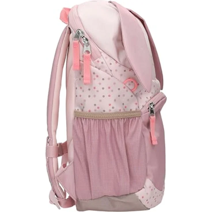 Depesche 13991 Princess Mimi, Ergonomischer Rucksack in Rosa mit Hasen-Gesicht, applizierten Schlappohren und Pünktchen-Muster, verstellbare Schulterträger, 35 x 24 x 11 cm – Bild 3