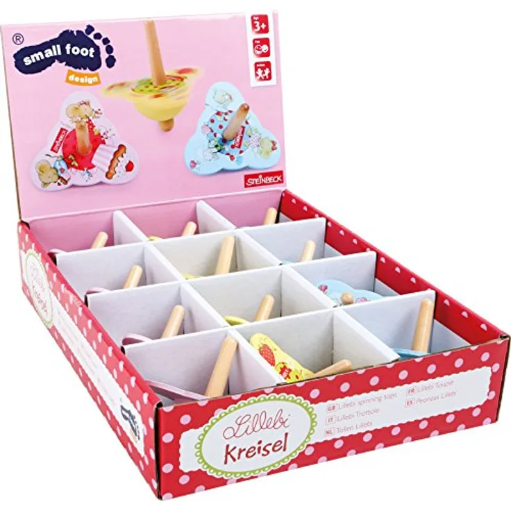 Small Foot Display Kreisel Lillebi, Mehrfarbig, niedliches Seilspielzeug für Kleinkinder