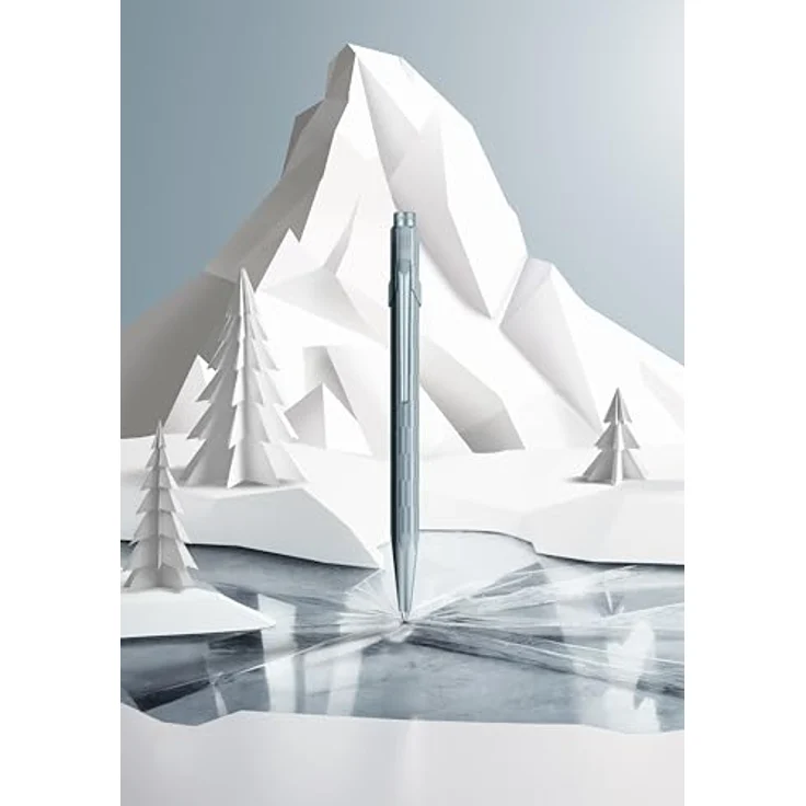 Caran d'Ache 849 Alpine Frost, Kugelschreiber in Gletscherblau mit Goliath-Mine für bis zu 600 A4-Seiten – Bild 6