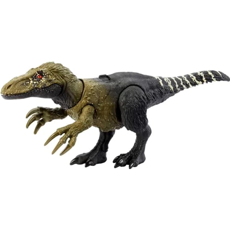 JURASSIC WORLD Wild Roar - Orkoraptor Dinosaurier-Spielzeugfigur mit Brüllgeräusch, Angriffsbewegung und verborgenem Track-Code für AR Erlebnis, 13 cm, für Kinder ab 4 Jahren, HLP21 – Bild 1