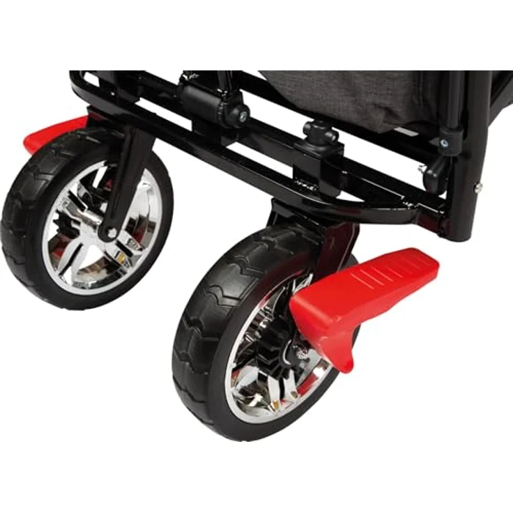 small foot Bollerwagen mit Dach, Ablagekorb, Regenschutz & Transporttasche, bis 80 kg belastbar - Schwarz – Bild 16