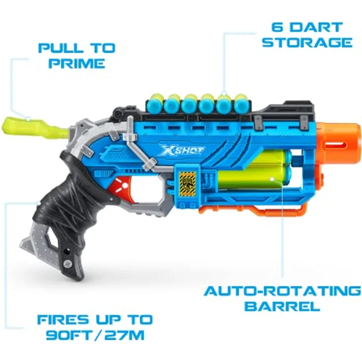 X-Shot Dino Attack Dino Striker Schaumstoffdart-Blaster 2er Pack (6 mittlere Dino-Eier, 48 Darts) – Bild 5