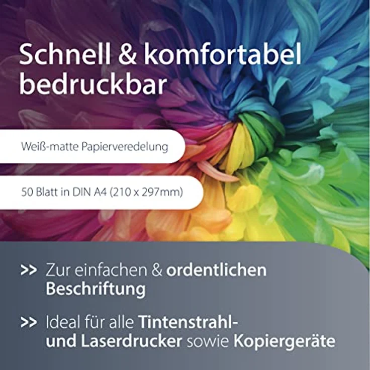 MediaRange Universal-Etiketten, stark haftend, 210x297mm, weiß, 50 Etiketten – Bild 4