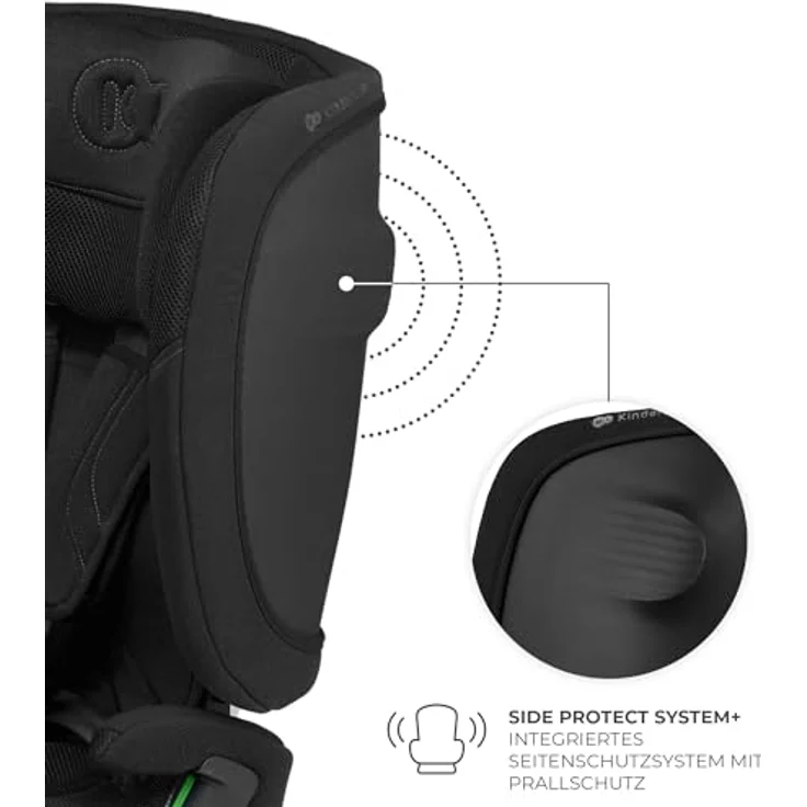 Kinderkraft Fix2Go Autokindersitz Black, 9-36 kg mit Schlaffunktion, Neigungsverstellung und SAFERIDE Sensor – Bild 8