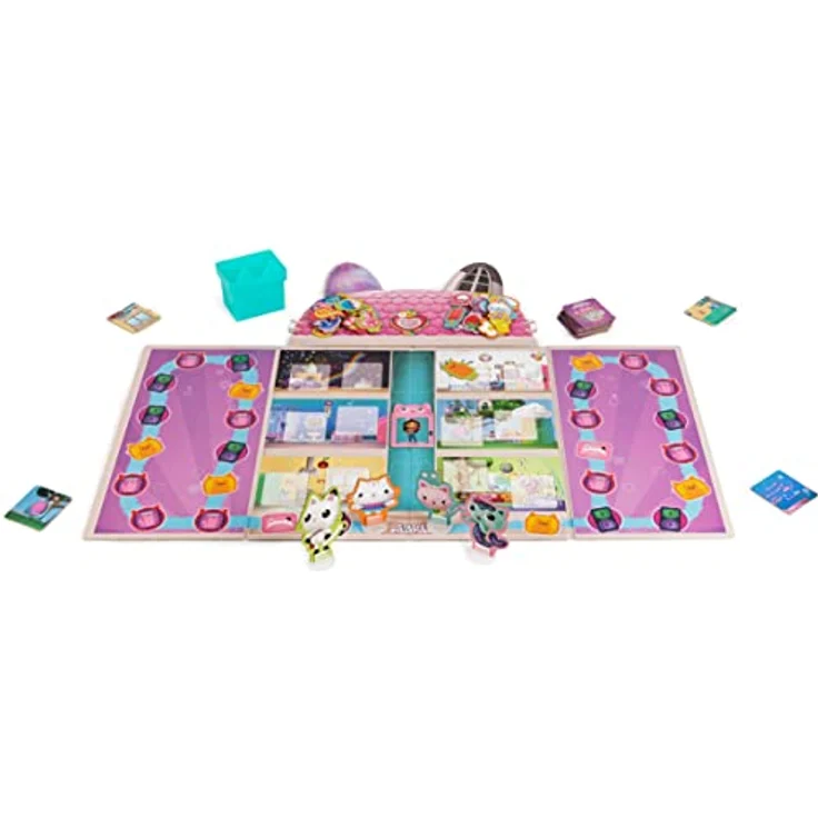 Spin Master Games Gabby's Dollhouse Meow-Mazing Brettspiel mit 4 Kitty Stirnbändern, für Familien und Kinder ab 4 Jahren, Mehrfarbig – Bild 2