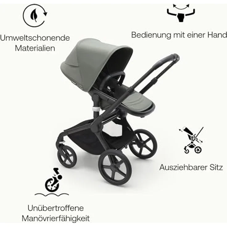 Bugaboo Fox 5 Kinderwagen 2-in-1 - Black / Forest Green Grün dunkel – Bild 7