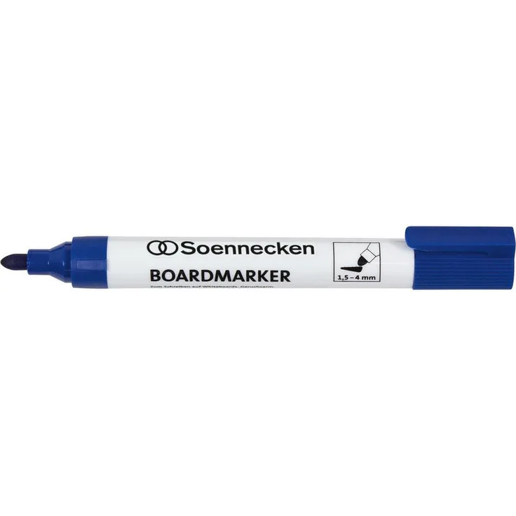 Soennecken Whiteboard Marker 3121, 1,5-4mm Rundspitze, blau, geruchsarm und schnell trocknend, Etui