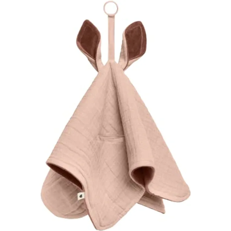 Bibs - Cuddle Cloth Kangaroo - Kuscheltuch mit Känguru-Ohren und Schnullerbefestigung - Blush
