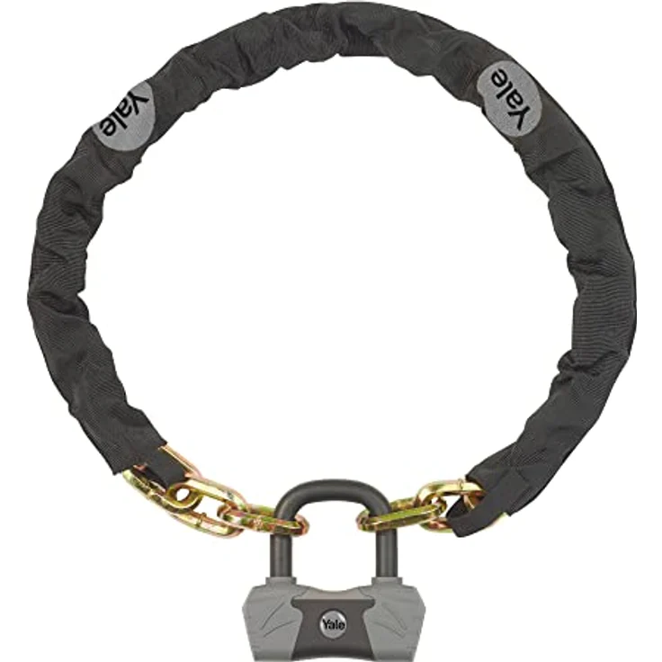 Yale Max Security Sicherheitskette & Schloß 1100 mm - YCL3/10/110/1 - mit Titanium verstärkt - 4 Schlüssel (1x mit Licht) - Max. Pick-, Zieh-, Schlag- und Bohrwiderstand - Div. Verriegelungsopt. – Bild 1