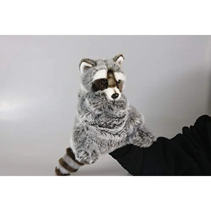 Teddys Rothenburg Handpuppe Waschbär, kuschelweiches Plüsch, grau/weiß/braun, 28 cm, waschbar bis 30°C – Bild 2
