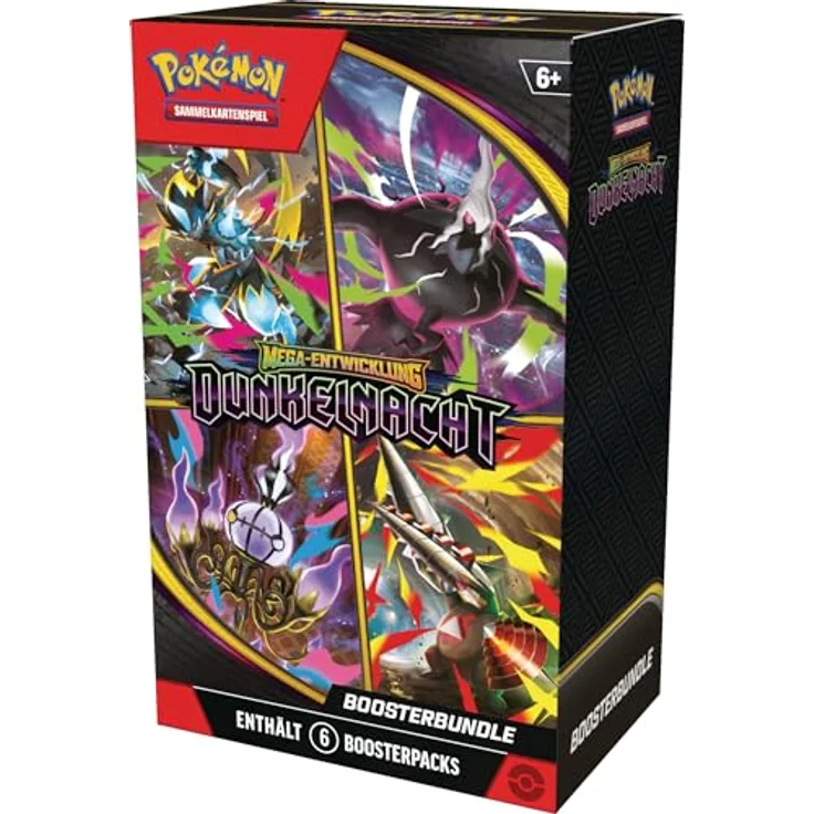 Pokémon Pokémon-Sammelkartenspiel: Boosterbundle Mega-Entwicklung – Dunkelnacht, 6 Boosterpacks mit Mega-Darkrai-ex und Mega-Zeraora-ex – Bild 2