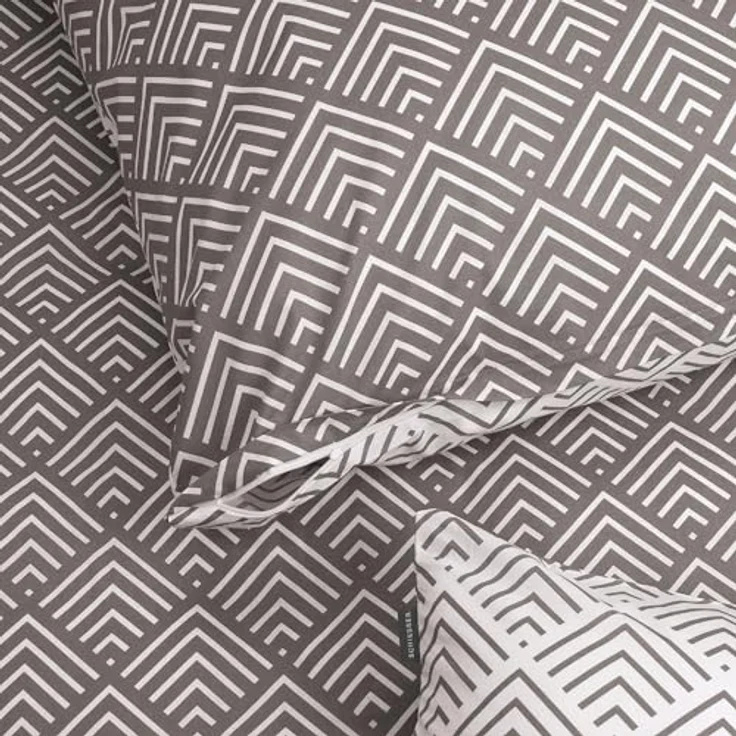 Schiesser Bettwäscheset Mabel | Renforcé | 100% Baumwolle aus nachhaltiger Produktion | 155x200 cm + 80x80cm | Grau – Bild 2