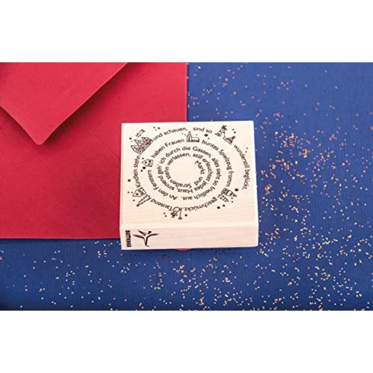 Rayher 29194000 Stempel "Von Herzen Frohe Weihnachten", 7x7cm, Natur - Preisvergleich – Bild 3