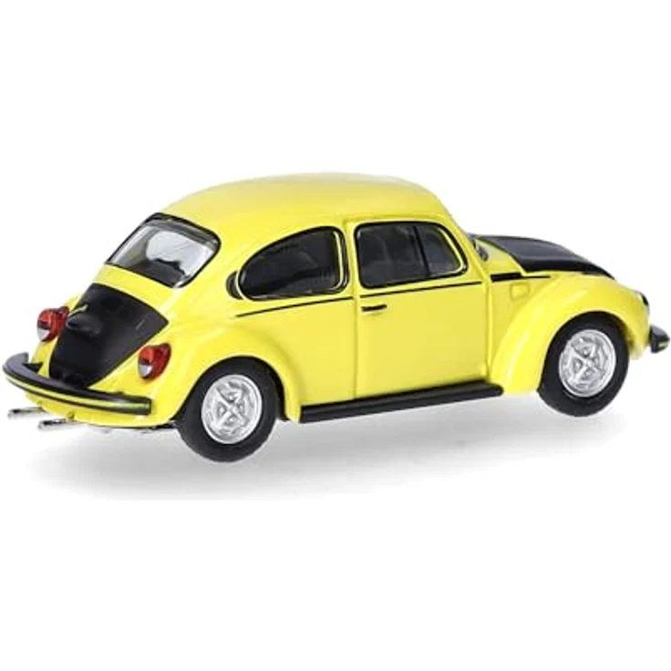 Herpa Volkswagen (VW) Käfer 1303, Miniaturfahrzeug im Maßstab 1:87, gelb-schwarz, Sammlerstück aus Kunststoff, Made in Germany – Bild 2
