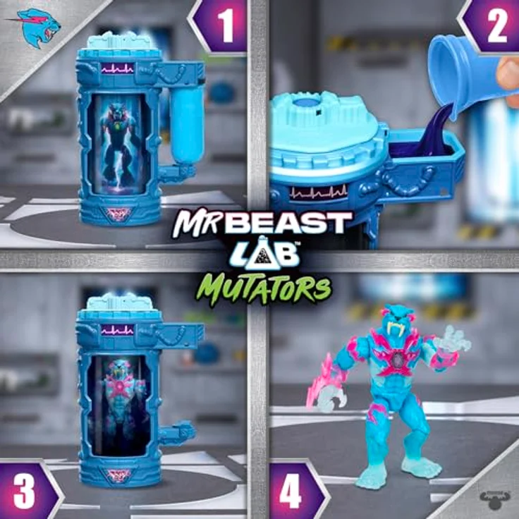 MRBEAST LAB Hyper Fusion Mutators Lightning Panther, 14 cm Sammelfigur mit 20+ beweglichen Gelenken und Mutationsflüssigkeit – Bild 2