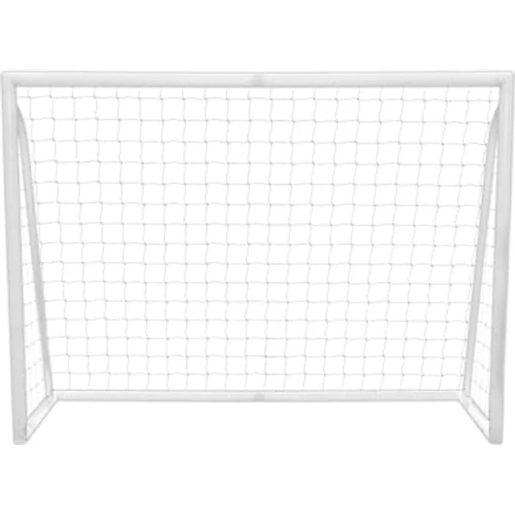 Monster Shop Fußballtor Goal Allwetter PVC Geknotetes Netz 2,4 x 1,8m Leicht zu tragen & aufzubauen Wasserfest mit Klicksystem & 5 Schusslöchern Torwand Trailer & Tasche, Blau