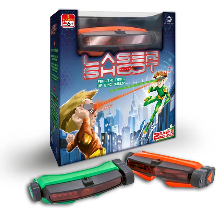 Konjac Sponge Funhouse Games Lasershoot, interaktiver Blaster mit präzisen Zielmasken für bis zu fünf Spieler