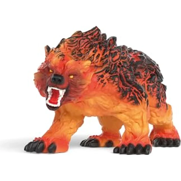 Schleich BattleCave Lavabär, Eldrador Creatures mit feuerrotem Fell und Lava-Weltenkristall, 15 cm – Bild 2