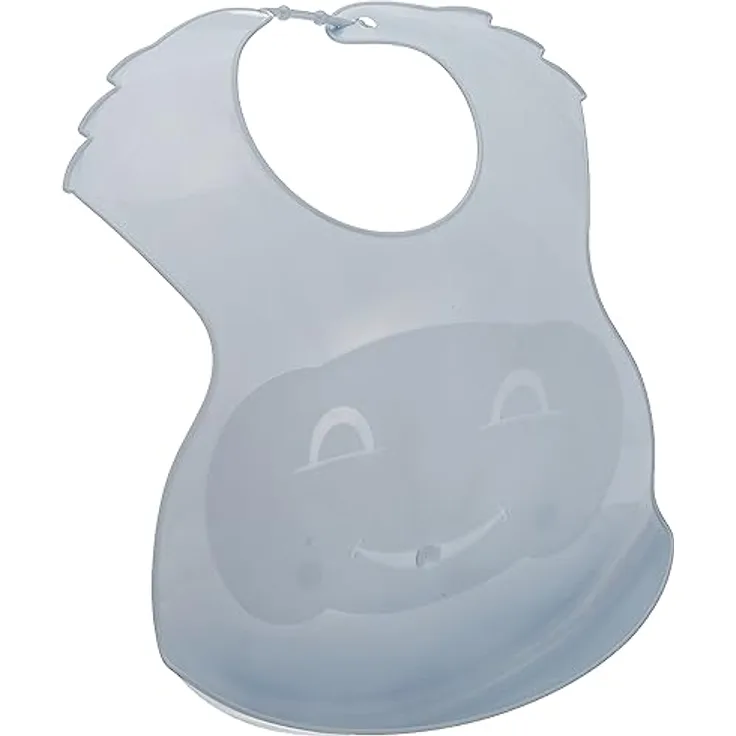 Thermobaby Semi-Rigide Lätzchen mit Auffangschale – hergestellt in Frankreich – blaue Blume