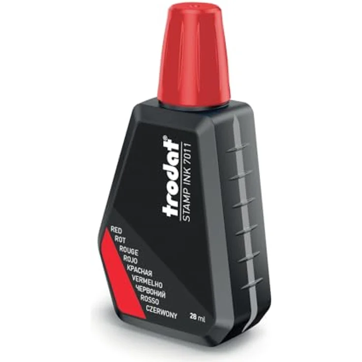 TRODAT Stempel Stempelfarbe 517011021 28ml rot Handstempelkissen rot 28ml, Konturenschärfe und Dokumentenechtheit – Bild 3