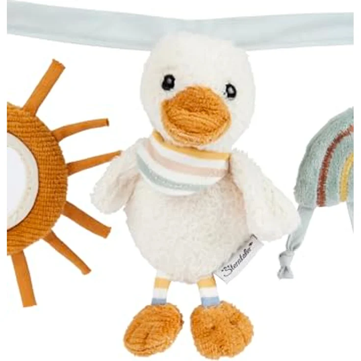 Sterntaler® Kinderwagenkette Edda, Ente aus weichem Flausch mit Spiegelfolie und elastischem Band zur Anbringung – Bild 4