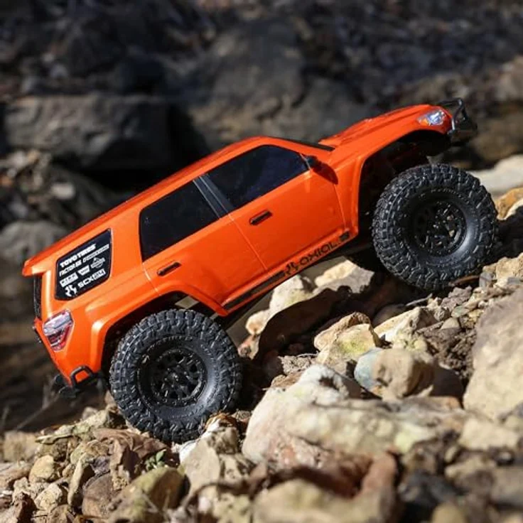 Axial SCX24 Toyota 4Runner 1/24 4WD RTR, Micro-Crawler mit Spektrum SLT2, 350 mAh LiPo Akku & USB-Ladegerät, orange – Bild 2