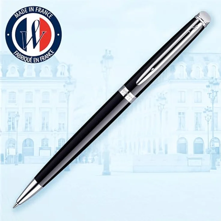 Waterman Hémisphère, Schreibstift mit palladium-plattierter Oberfläche und feiner Ziselierung, Schwarz-Silber – Bild 2