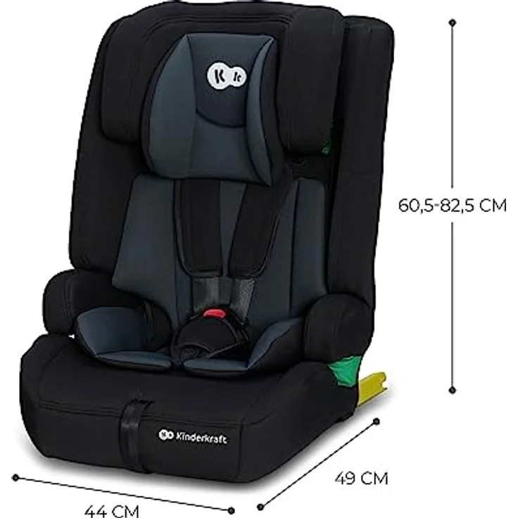 Kinderkraft SAFETY FIX 2 i-Size, Kindersitz ab 15 Monate bis 12 Jahre (76-150 cm) mit Sitzverkleinerer, Isofix & Top Tether, Schwarz – Bild 11