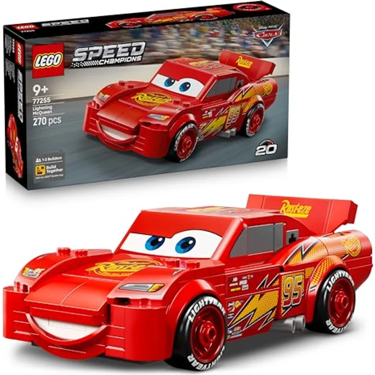 LEGO Speed Champions Lightning McQueen, Spielzeug-Auto mit sichtbarem Fahrwerk und Filmdetails, für Kinder ab 9 Jahren, 77255 – Bild 1