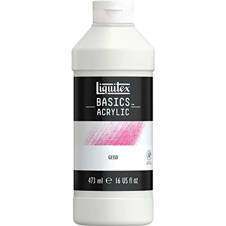 Liquitex Basics Gesso, teilweise deckende Grundierung in mattweiß, gebrauchsfertig, 473ml Topf für Leinwand, Papier, Holz, Stein, Gips – Bild 1