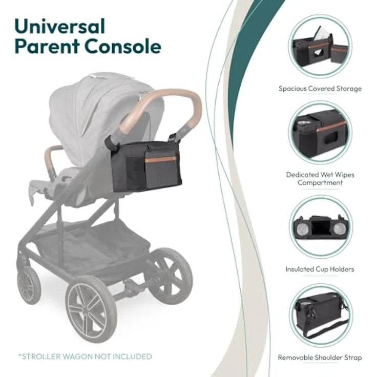 WonderFold Getränkehalter Black, Kinderwagen Zubehör für W4 Modelle, robuster Halter für Getränke und Snacks – Bild 3