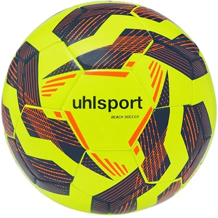 uhlsport Beach Soccer Ball, Strandfußball Größe 5 mit maschinengenähter Konstruktion und weichem Obermaterial für optimalen Spielkomfort