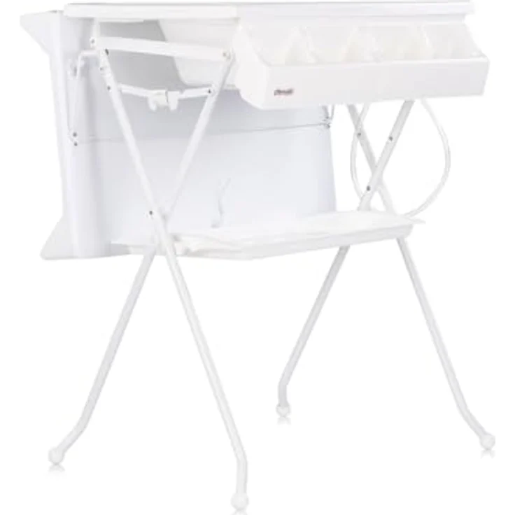 Chipolino Babywanne Wickeltisch 2 in 1 Aqua, klappbar mit Zubehörfach, rutschfeste Gummistopper, bunte Farben – Bild 2