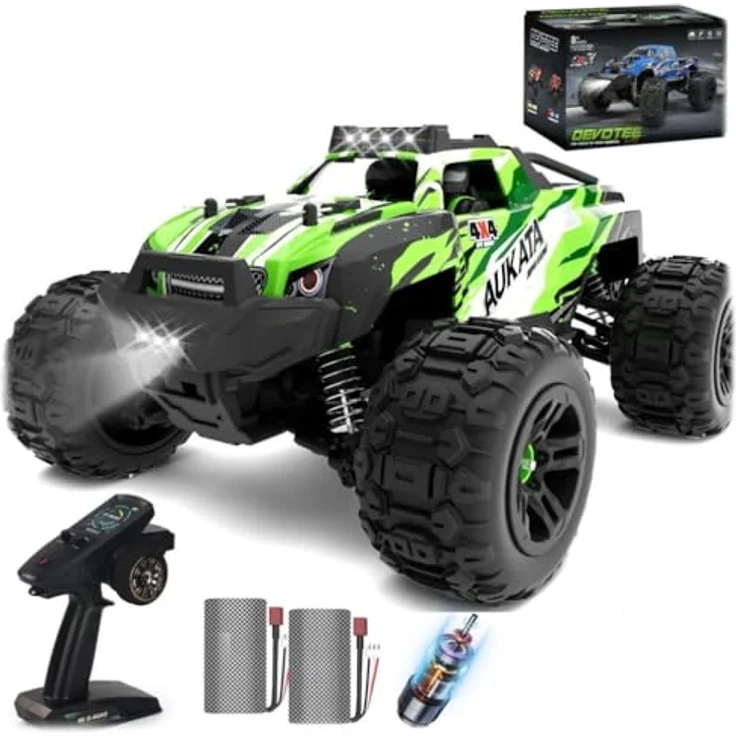 COIL RC-Buggy - Ferngesteuertes 4x4 Allrad Geländewagen, 1:18 Maßstab, 36 km/h Hochgeschwindigkeits-Offroad-Rennauto, 2,4 GHz, Robustes Spielzeugauto mit LED-Lichtern- Grün – Bild 5