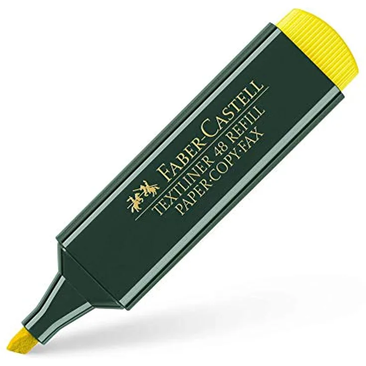 Faber-Castell 154807 - Textmarker 48 gelb, nachfüllbar, Textliner Superfluorescent, 10 Stück
