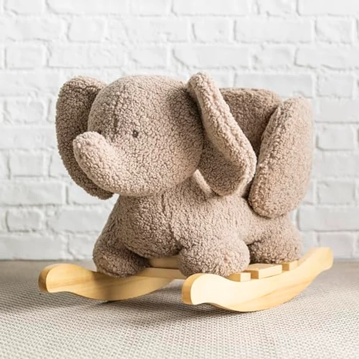 Nattou Schaukeltier - Elefant - Taupe, Förderung der Motorik und Körperkoordination, ab 10 Monaten, bis 25 kg – Bild 2