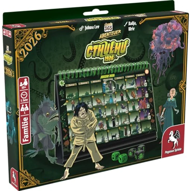 Pegasus Spiele 365 Abenteuer – Cthulhu 1926 [Edition 2026], Familienspiel für spannende Abenteuer mit kooperativem Spielverlauf – Bild 1