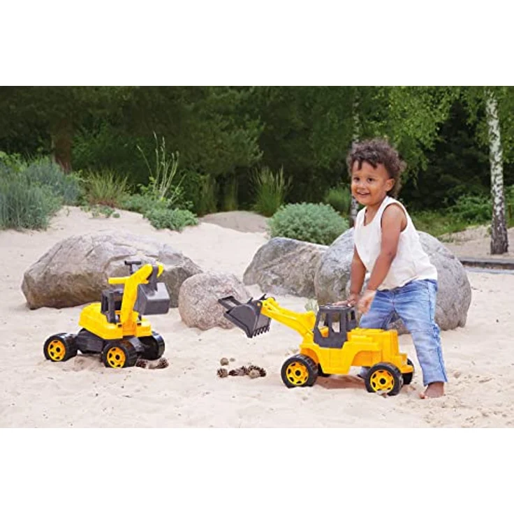 LENA 02217 - Eco GIGA TRUCKS Aufsitz-Bagger, Baufahrzeug, drehbar, L/B/H 70x27x32 cm – Bild 6