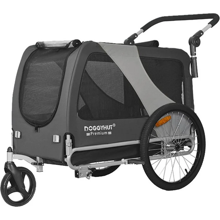 TIGGO DOGGYHUT XL Hundefahrradanhänger & Jogger - Geeignet für große Hunde bis 60 cm Schulterhöhe, Pulverbeschichteter Stahlrahmen, blau - Preisvergleich