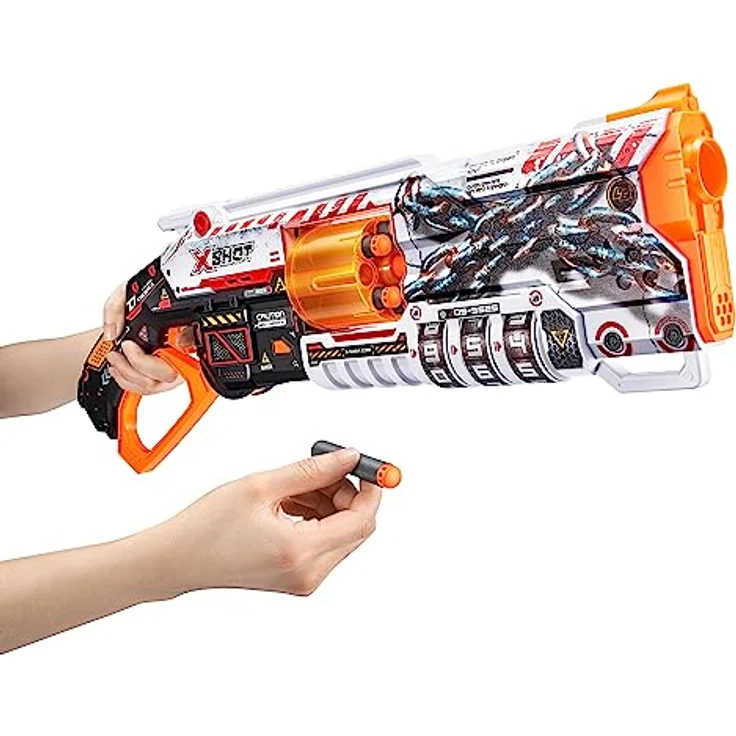 XShot Lock Blaster 8 Schuss, Blaster mit Locking Funktion und 27m Reichweite, blau – Bild 3