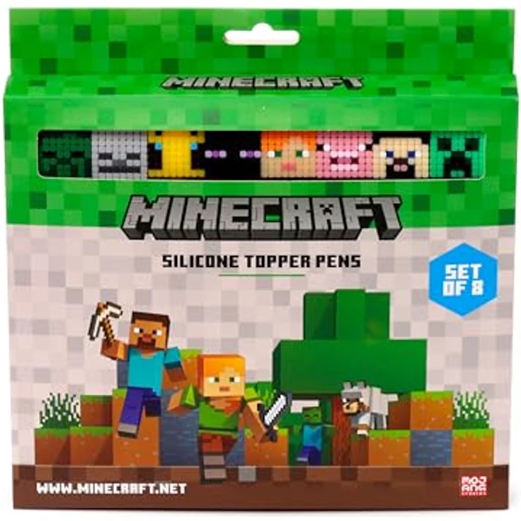 PUCKATOR Minecraft Set 8 Topper Fine Point Stifte, Präzise Filzstifte mit Minecraft-Symbolen für kreatives Schreiben und Zeichnen – Bild 2