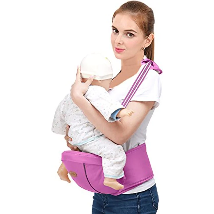 SONARIN Multifunktionaler Hipseat Baby Carrier Babytrage,Freie Größe,Kleinkind-Hüft-Sitzträger,Vorderer Träger-Gurt,4 tragende Positionen(Lila) – Bild 3