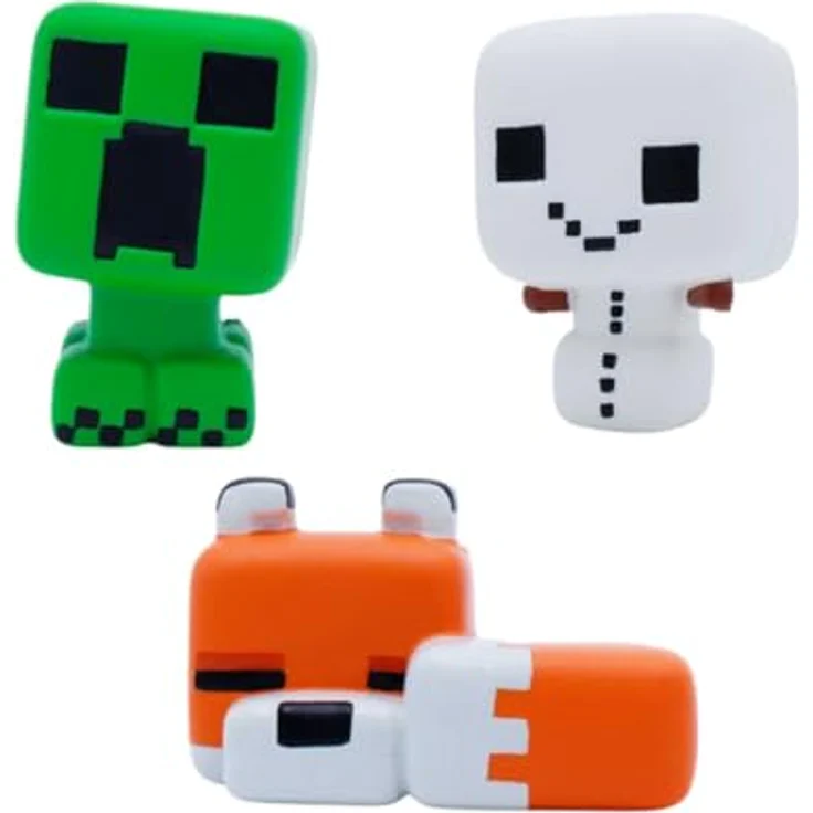 Diverse Mini Squishme Minecraft Set, 5 ikonische Figuren mit Metallic-Lackierung, Offizielles Merchandise für Fans und Sammler – Bild 5