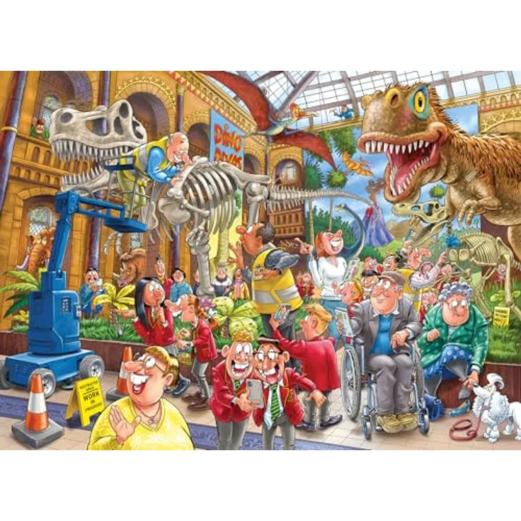 Jumbo Wasgij Mystery 24 – Panik im Museum – 1000 Teile Puzzle aus 100% recyceltem Karton, lustig und herausfordernd – Bild 3
