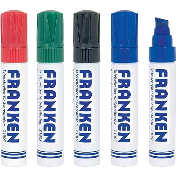 FRANKEN JumboMarker Whiteboard Marker, nachfüllbar, 4-12 mm, 4 Stück in rot, grün, blau und schwarz – Bild 3