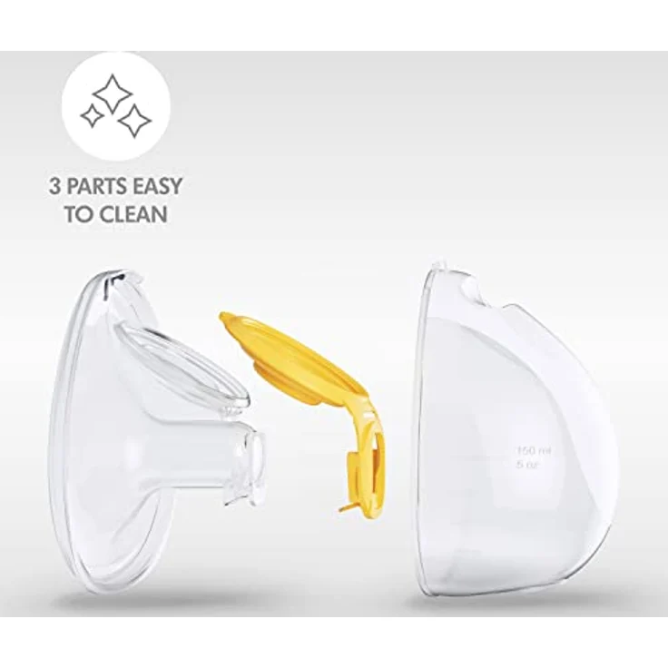 Medela Hands-Free Doppelpumpset - Ultraleicht, anatomische Form, einfach zu reinigen - Kompatibel mit Freestyle Flex und Swing Maxi Elektrische Milchpumpen - 1 Set mit 2 Cups – Bild 4
