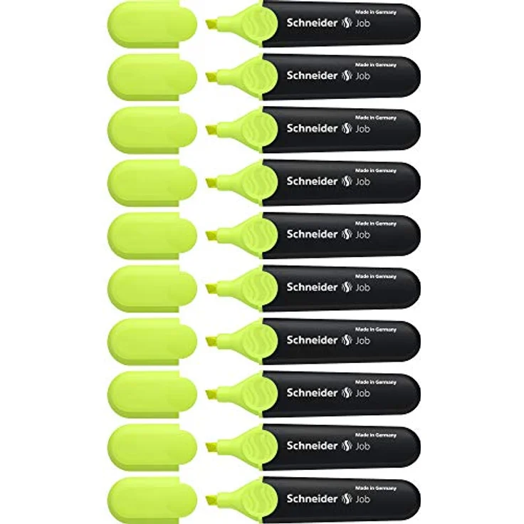 Schneider Job 150 Textmarker (nachfüllbar und lichtbeständig) 10er Pack gelb – Bild 1