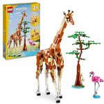 LEGO Creator 3in1 Tiersafari, Kreativ-Set mit Tierfiguren, Spielzeug-Giraffe, Gazellen und Löwe, Spielzeug-Tiere für Mädchen und Jungen, Natur-Geschenk für Kinder ab 9 Jahren 31150