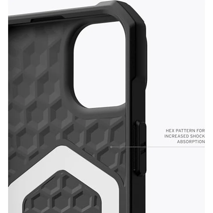 URBAN ARMOR GEAR Essential MS Case kompatibel mit Apple iPhone 15 Hülle [50% recyceltes Material, Wireless Charging/Magnetisches Laden optimiert, 4,6m Fallschutz] schwarz – Bild 5